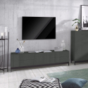 Mueble de TV 170 cm antracita brillante puerta 4 cajones Metis Living Up Report Promoción