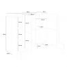 Aparador 6 puertas diseño moderno salón 130 cm Pillon Vaux Catálogo