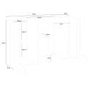 Aparador 170 cm cocina salón 5 puertas 4 estantes Pillon Lumi Catálogo