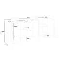 Aparador 210 cm 6 puertas abatibles diseño moderno Pillon Fabrik Ardesia Catálogo
