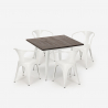 juego mesa 80 x 80 cm diseño industrial 4 sillas estilo bar cocina hustle white Características