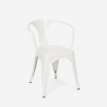 juego mesa 80 x 80 cm diseño industrial 4 sillas estilo bar cocina hustle white 