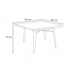 juego mesa 80 x 80 cm diseño industrial 4 sillas estilo bar cocina hustle white 