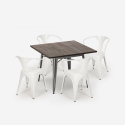 juego diseño industrial mesa 80 x 80 cm 4 sillas estilo cocina bar hustle Características