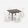 juego diseño industrial mesa 80 x 80 cm 4 sillas estilo cocina bar hustle Características
