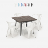 juego diseño industrial mesa 80 x 80 cm 4 sillas estilo cocina bar hustle Oferta