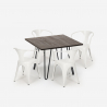 juego 4 sillas estilo mesa 80 x 80 cm diseño industrial bar cocina reims dark Características