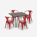 juego 4 sillas estilo Lix mesa 80 x 80 cm diseño industrial bar cocina reims dark Coste