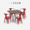 juego 4 sillas estilo Lix mesa 80 x 80 cm diseño industrial bar cocina reims dark Catálogo