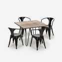 juego diseño industrial mesa 80 x 80 cm 4 sillas estilo Lix cocina bar reims Precio
