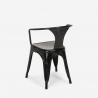 juego diseño industrial mesa 80 x 80 cm 4 sillas estilo Lix cocina bar reims 