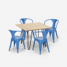 juego mesa 80 x 80 cm diseño industrial 4 sillas estilo bar cocina reims light Medidas