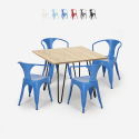 juego mesa 80 x 80 cm diseño industrial 4 sillas estilo bar cocina reims light Rebajas