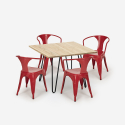 juego mesa 80 x 80 cm diseño industrial 4 sillas estilo Lix bar cocina reims light Coste