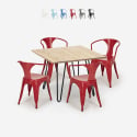 juego mesa 80 x 80 cm diseño industrial 4 sillas estilo Lix bar cocina reims light Catálogo