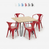juego mesa 80 x 80 cm diseño industrial 4 sillas estilo bar cocina reims light Catálogo