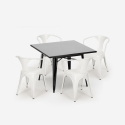 juego mesa acero 80 x 80 cm estilo industrial 4 sillas cocina restaurante century black Características