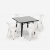 juego mesa acero 80 x 80 cm estilo industrial 4 sillas cocina restaurante century black Características