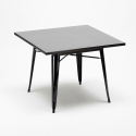juego mesa acero 80 x 80 cm estilo industrial 4 sillas cocina restaurante century black Compra