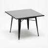 juego mesa acero 80 x 80 cm estilo industrial 4 sillas Lix cocina restaurante century black Compra