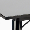 juego mesa acero 80 x 80 cm estilo industrial 4 sillas cocina restaurante century black 