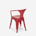 juego cocina restaurante estilo industrial mesa acero 80 x 80 cm 4 sillas Lix century white 