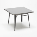 juego estilo industrial mesa acero 80 x 80 cm 4 sillas Lix cocina restaurante century Compra