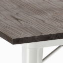 juego mesa cocina 80 x 80 cm industrial 4 sillas Lix madera metal hustle wood white 