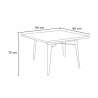 juego mesa cocina 80 x 80 cm industrial 4 sillas Lix madera metal hustle wood white 