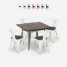 juego cocina industrial mesa 80 x 80 cm 4 sillas Lix madera metal hustle wood Oferta