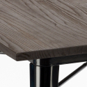 juego industrial mesa cocina 80 x 80 cm 4 sillas madera metal hustle wood black 