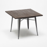 juego cocina industrial mesa 80 x 80 cm 4 sillas Lix madera metal hustle wood 