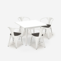 juego mesa cocina 80 x 80 cm 4 sillas estilo Lix industrial madera acero century wood white Características