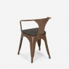 juego industrial mesa cocina 80 x 80 cm 4 sillas madera metal hustle wood black 