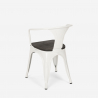 juego industrial mesa 80 x 80 cm 4 sillas estilo Lix madera acero cocina century wood black 
