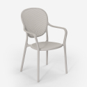 Juego mesa redonda beige 80 cm 2 sillas diseño moderno exterior Valet 