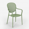 Juego mesa redonda beige 80 cm 2 sillas diseño moderno exterior Valet 