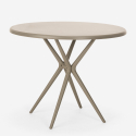 Juego mesa redonda beige 80 cm 2 sillas diseño moderno exterior Valet Compra