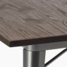 conjunto mesa cocina 80 x 80 cm 4 sillas madera industrial hustle top light 