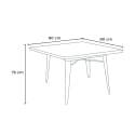 conjunto mesa cocina 80 x 80 cm 4 sillas madera industrial hustle top light 