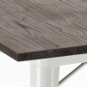 conjunto mesa industrial cocina 80 x 80 cm 4 sillas estilo Lix madera hustle white top light Medidas
