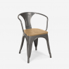 conjunto mesa industrial cocina 80 x 80 cm 4 sillas estilo madera hustle white top light Precio