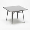 conjunto mesa industrial 80 x 80 cm 4 sillas madera metal century top light Características