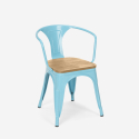 conjunto mesa industrial 80 x 80 cm 4 sillas Lix madera metal century top light Coste