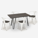 conjunto de mesa 120 x 60 cm 4 sillas madera industrial comedor wismar wood Medidas