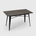 conjunto 4 sillas mesa madera 120 x 60 cm industrial comedor caster wood 