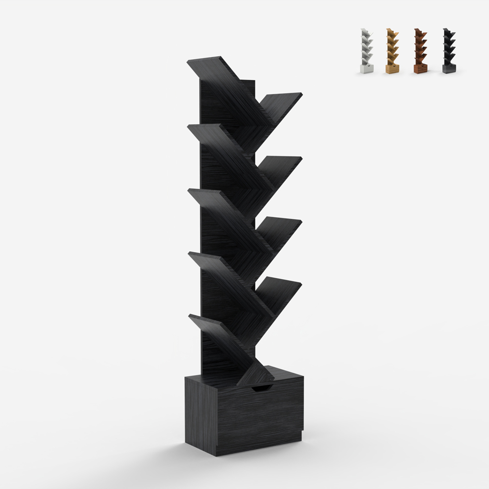 Librería de 10 estantes diseño moderno para salón y oficina Treebook 150