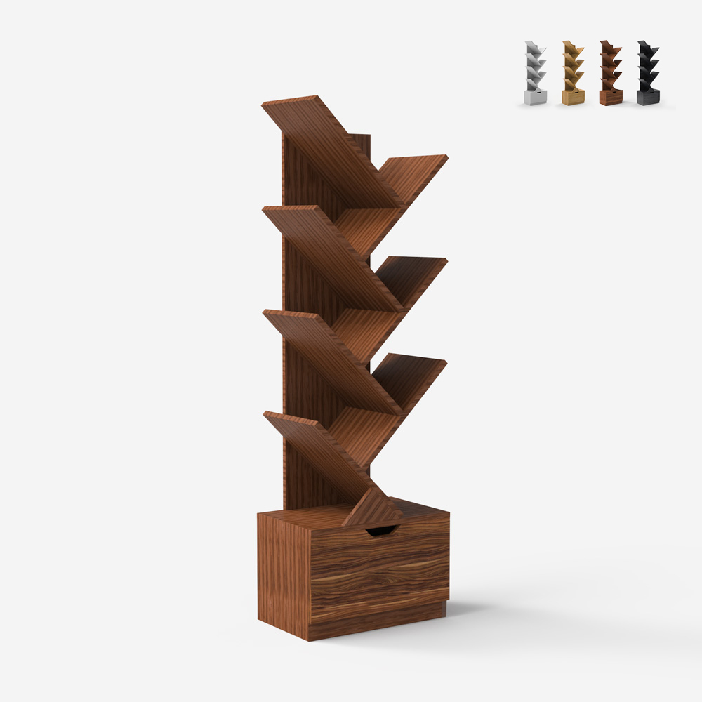 Librería de diseño moderno con 8 estantes para salón y oficina Treebook 120