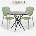 Juego 2 sillas mesa redonda negro 80 cm interior exterior Valet Dark Catálogo