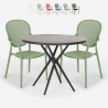 Juego 2 sillas mesa redonda negro 80 cm interior exterior Valet Dark Catálogo